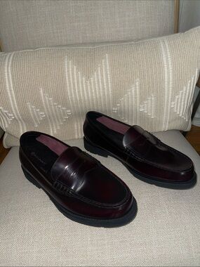 Rockport Men's Dark Burgundy Leather Penny Loafers